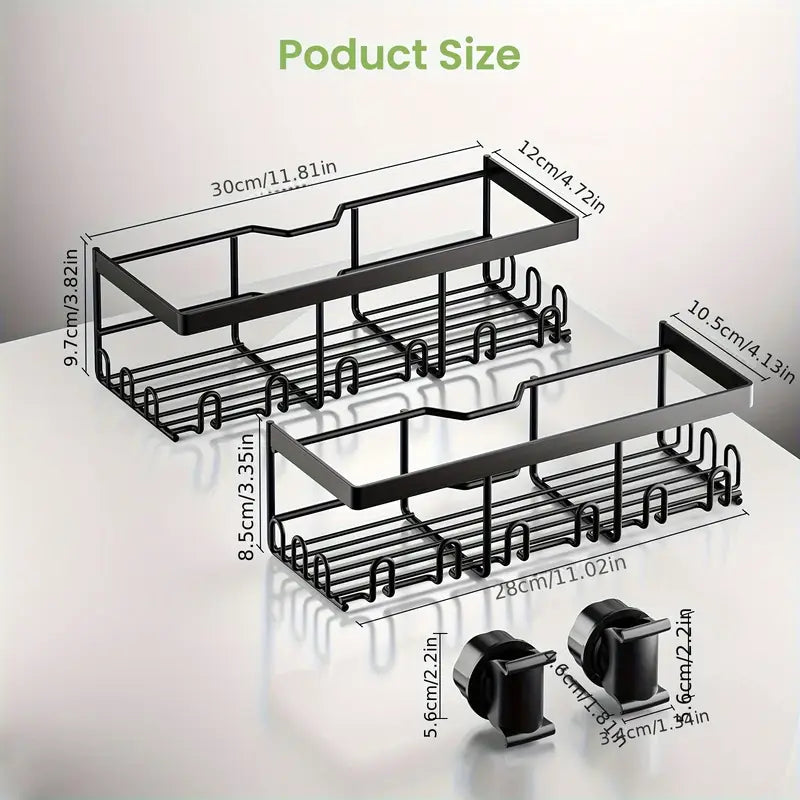 Shower Caddy No Drilling Required  Black 1pc