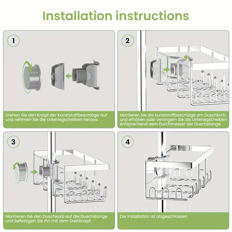 Shower Caddy No Drilling Required White 1pc