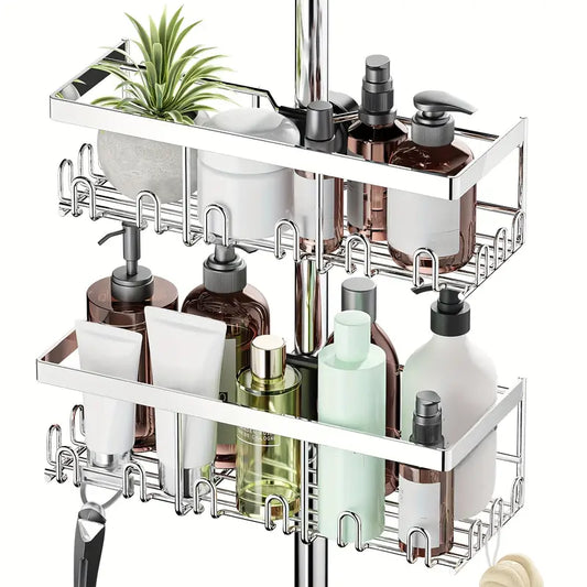 Shower Caddy No Drilling Required White 2pc