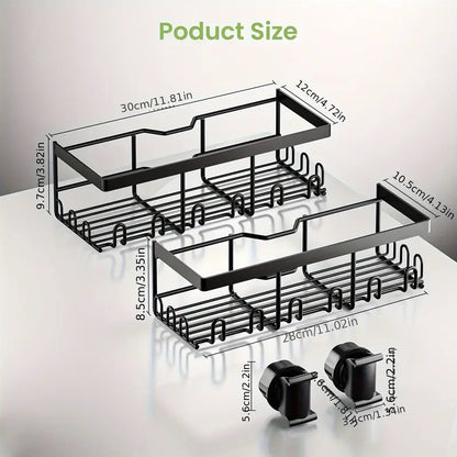 Shower Caddy No Drilling Required  Black 1pc