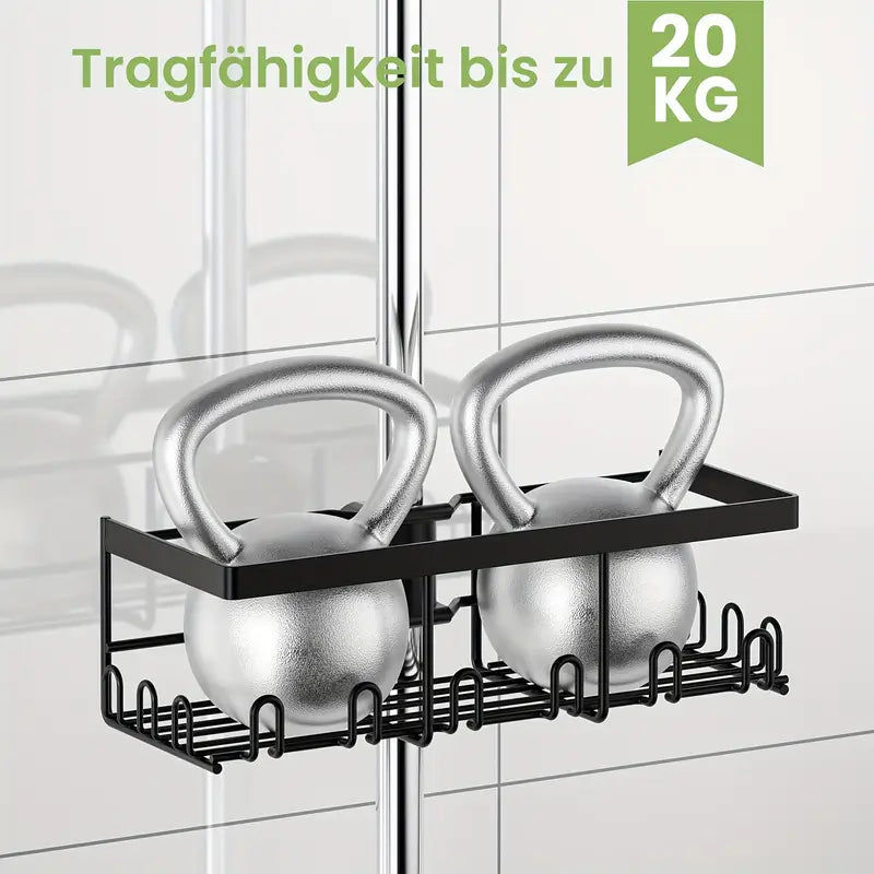 Shower Caddy No Drilling Required  Black 1pc