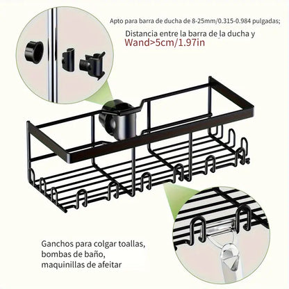 Shower Caddy No Drilling Required  Black 1pc