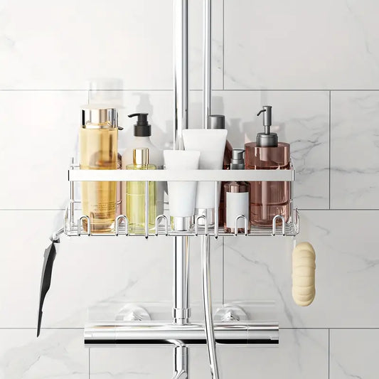 Shower Caddy No Drilling Required White 1pc