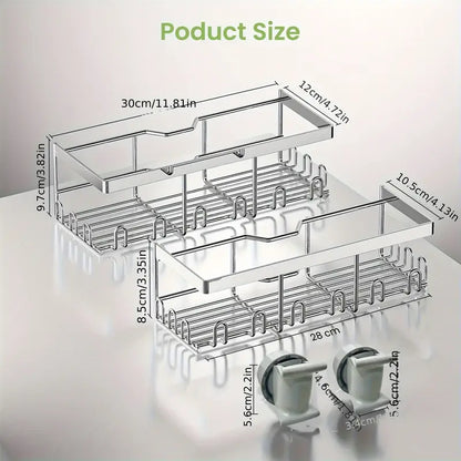 Shower Caddy No Drilling Required White 2pc