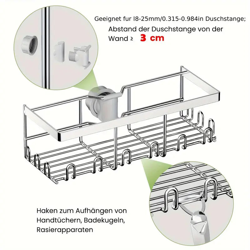 Shower Caddy No Drilling Required White 2pc