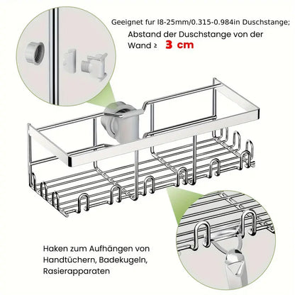 Shower Caddy No Drilling Required White 2pc