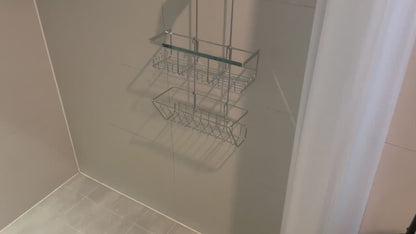 Shower Caddy No Drilling Required Black 2pc